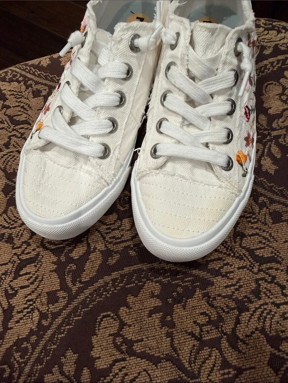 Blowfish Malibu Canvas Sneakers with Multicolor Floral Embroidery